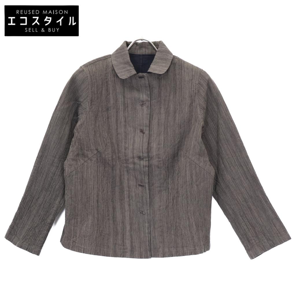 PJC KAZUKO ONISHI Brown cotton silk shrunken reversible jacket Jacket M BrownUsed