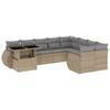 Vidaxl 10-Cz. Garden Furniture Set With Cushions, Beige, Poly Rattan