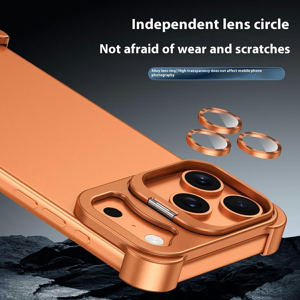 For iPhone 17 Pro Max Bumper Case Lens Kickstand Heat Dissipating Metal Corner Phone Cover