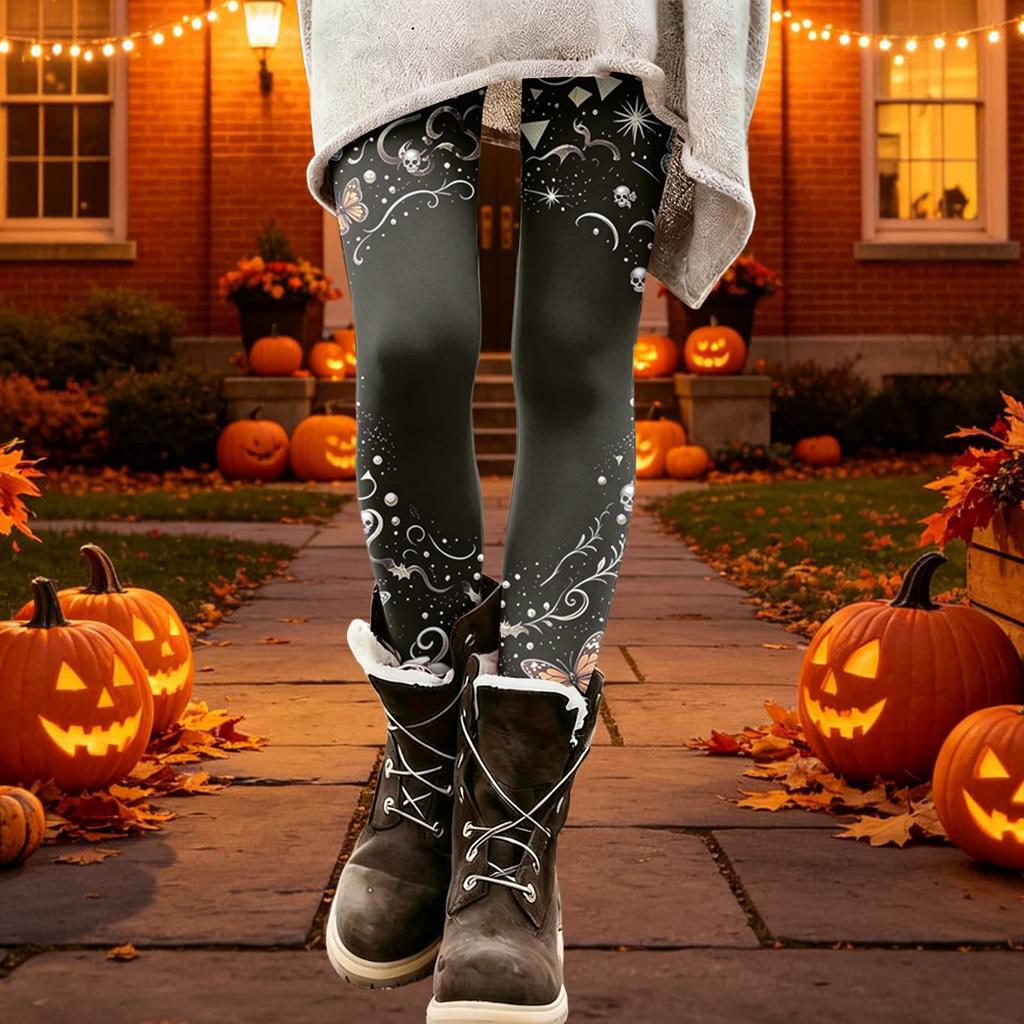 Women's Floral Print Stretch Leggings Casual Pants for Home Wear