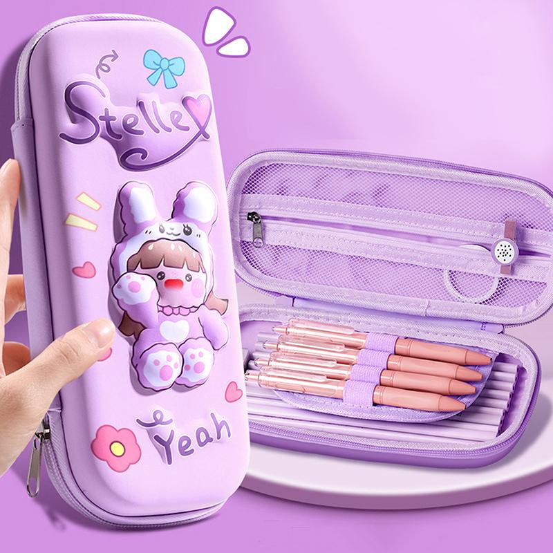 

3D Пенал-капибара, устойчивый к падениям, водонепроницаемый, школьные принадлежности для студентов, большой вместимости, многофункциональный пенал, канцелярские товары фиолетовый