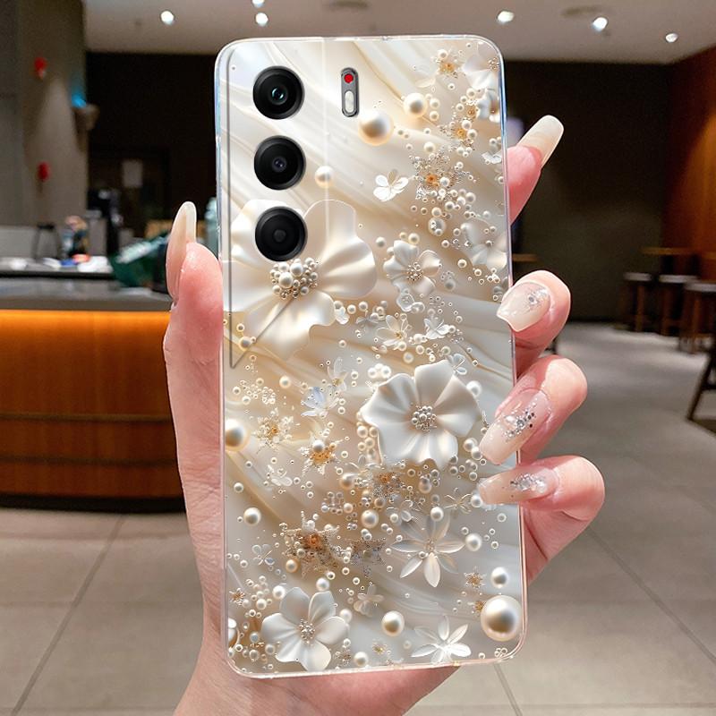 Phone Case For Tecno Camon 40 Pro Casing CM5 CM6 CM7 Clear Luxury Butterfly Flower Soft TPU Cover For Camon 40 40Pro 4G 5G Case