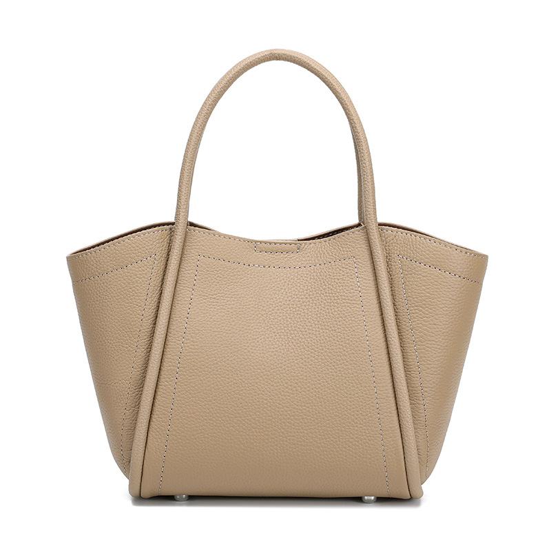 Fashion Cowhide Handbag for Women 2025 New Trend Large Capacity Bucket Versatile Commuter Genuine Leather Shoulder Crossbody Bag