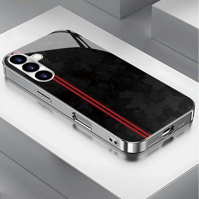 Prostota wspaniały Luksusowy Etui na Telefon Galwanizowane Szklane Etui na Telefon dla Samsung Galaxy S26 S25 S24 S23 S22 S21 FE,Ultra,Plus