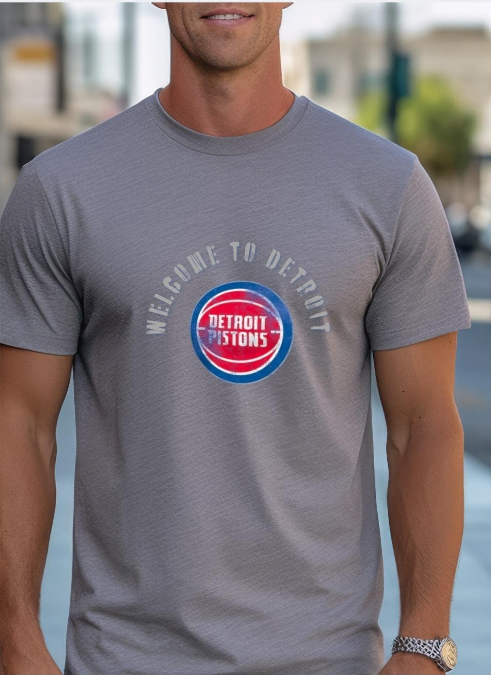Welcome to Detroit Shirt, Detroit Basketball Style Tee, Motor City Shirt, Detroit Pride Shirt, Urban Streetwear Tee, Detroit Michigan Shirt M