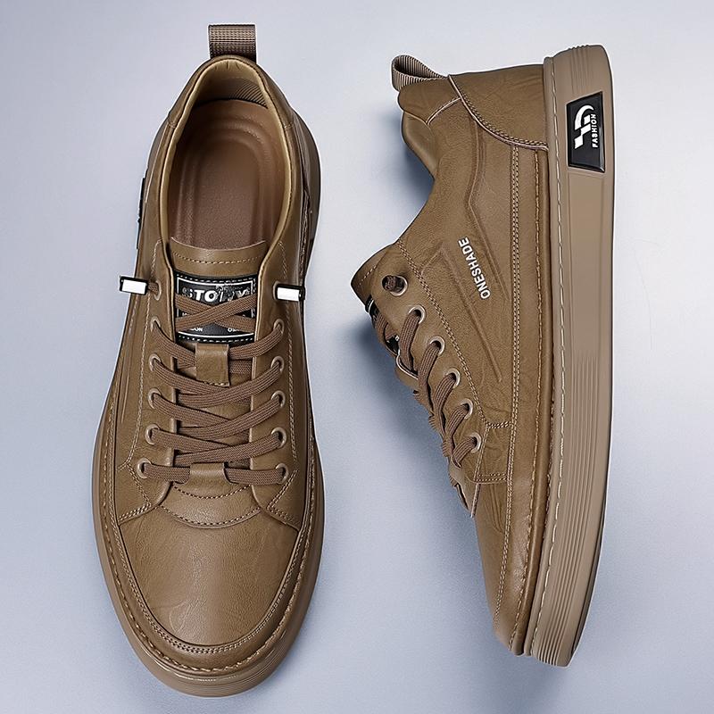 Personality Casual Leather Shoes for Men Lace-up Fashion Sneakers Classic Male Walking Shoes Tenis Masculino Man Vulcanize Shoes