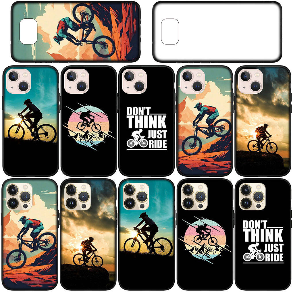 For iPhone 17 16 15 Xiaomi Poco F7 F8 X7 X6 C85 C75 C71 M8 Redmi Note 14 13 12 11 Pro Max 14C 13C A3 A4 Phone Case Wallpaper Mountain Bike Cycling Art