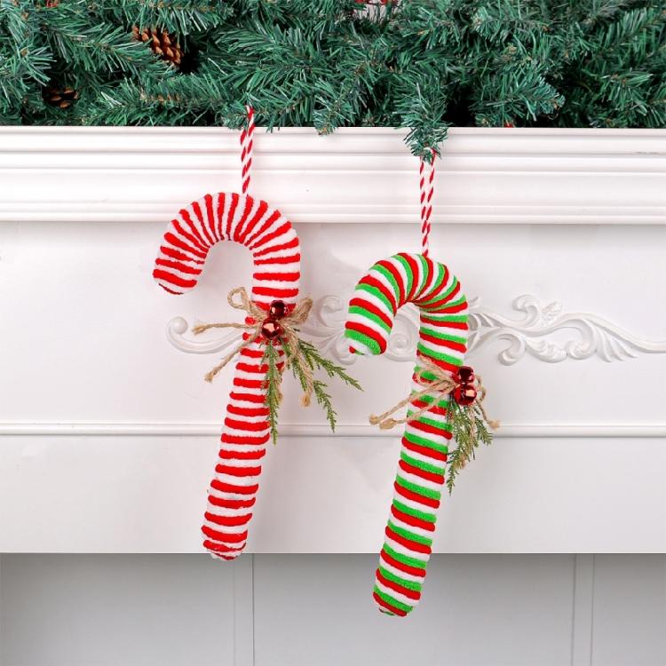 7Pcs Candy Cane Shape Christmas Ornament for Festives Season Decoration Colorful Hanging Charm Stylish Window Pendants