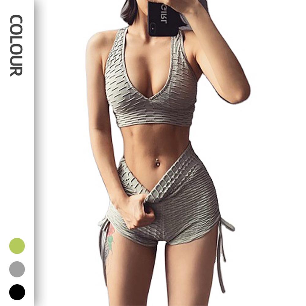 Cross-Border Yoga Shorts & Sports Bra Set - High Waist, Hip Lift, Women's Fitness Apparel