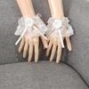 Elegant Ribbon Lace Wrist Cuff False Sleeves Bowknot Jabot Costume Accessory Ribbon Ruffled Brim Crosses Wristband