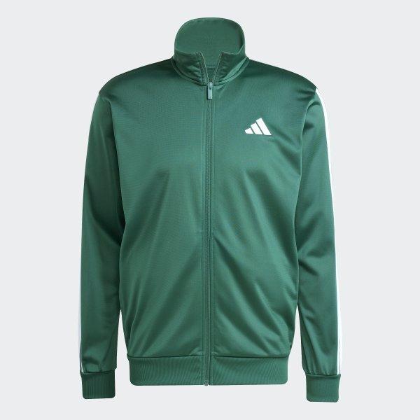 adidas Unisex Regularny Top Treningowy 3s Tricot Regularna Kurtka Treningowa Zielona z Trzema Paskami