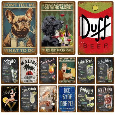 Trink Bier Wein Metallschild Poster Whiskey Plakette Vintage Blechschild Wanddeko Kunst Für Bar Pub Man Cave Dekorative Teller Wandbild