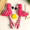 Dog Plush Toy - Flamingo Shape with Squeaker & Rope Knot, Durable Corduroy Chew Toy for Teeth Grinding