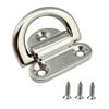 2 Pieces Folding Pad Eye D Ring Steel Tie Down Smooth Easy To Install with Screws Sturdy Deck Lashing Ring for Trailer Truck