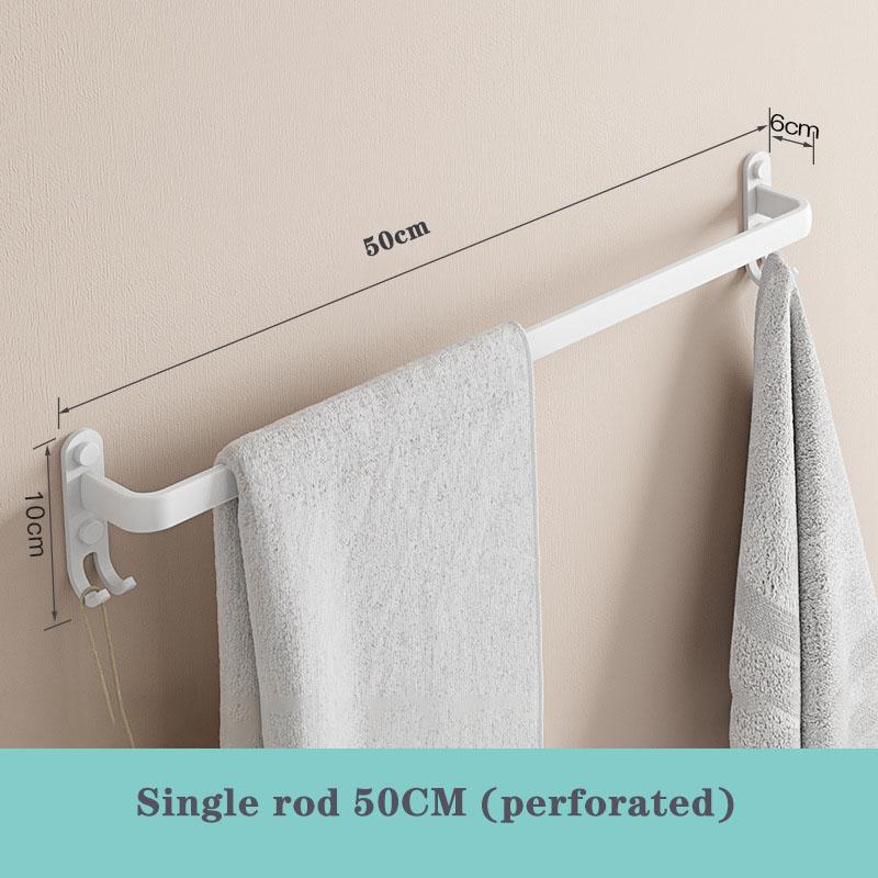 

Towel Hanger Wall Mounted 30-50 CM Towel Rack Bathroom Aluminum Black Towel Bar Rail Matte Black Towel Holder with Sticker