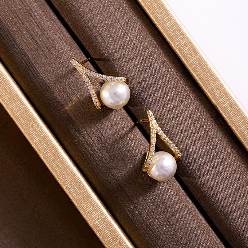 Banyan Tree S925 Silver Korean Pearl Earrings - 2021 Fashion Temperament Studs