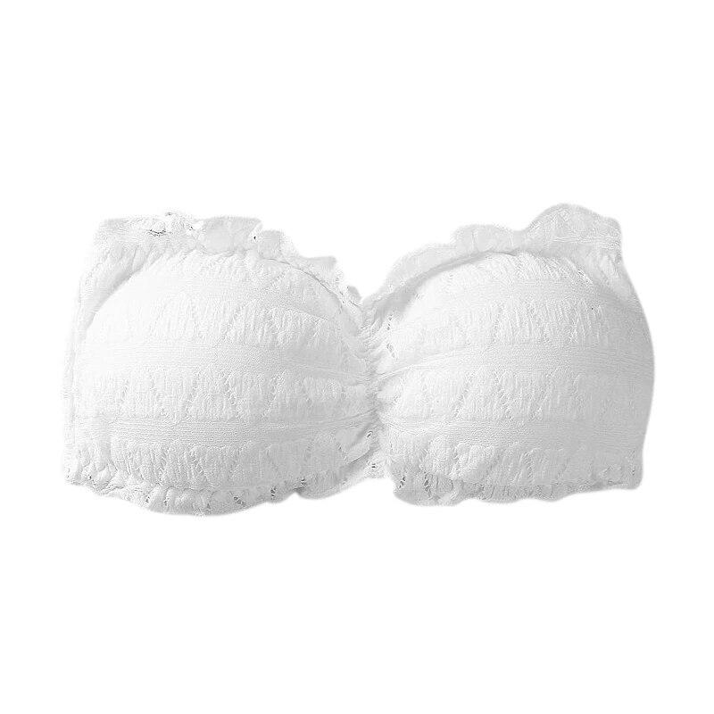 

Женский хлопковый сексуальный бюстгальтер с красивой спинкой и кружевом по бокам, без бретелек, бесшовные повседневные универсальные топы без бретелек One Size белый