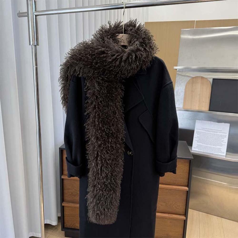 Soft Faux Fur Scarf Thick Curly Fur Wrap Shaggy Warm Stole Fluffy Winter Shawl Winter Vacation