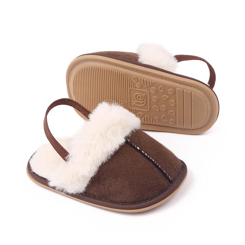 Winter and Autumn Baby Girl Boy Cotton Mop TPR Sole Anti Slip Solid Three Colors Warm Newborn Toddler Shoes First Walkers BC2345