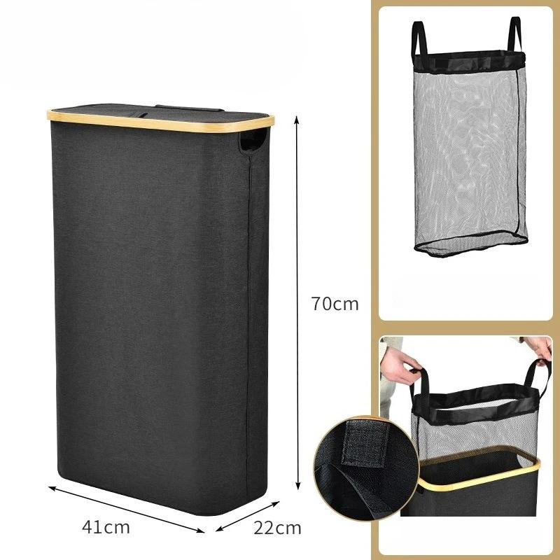 

Складная корзина для грязного белья, корзины для белья для ванной комнаты, многофункциональный органайзер, корзина, корзины для хранения большой вместимости с ручкой чёрный