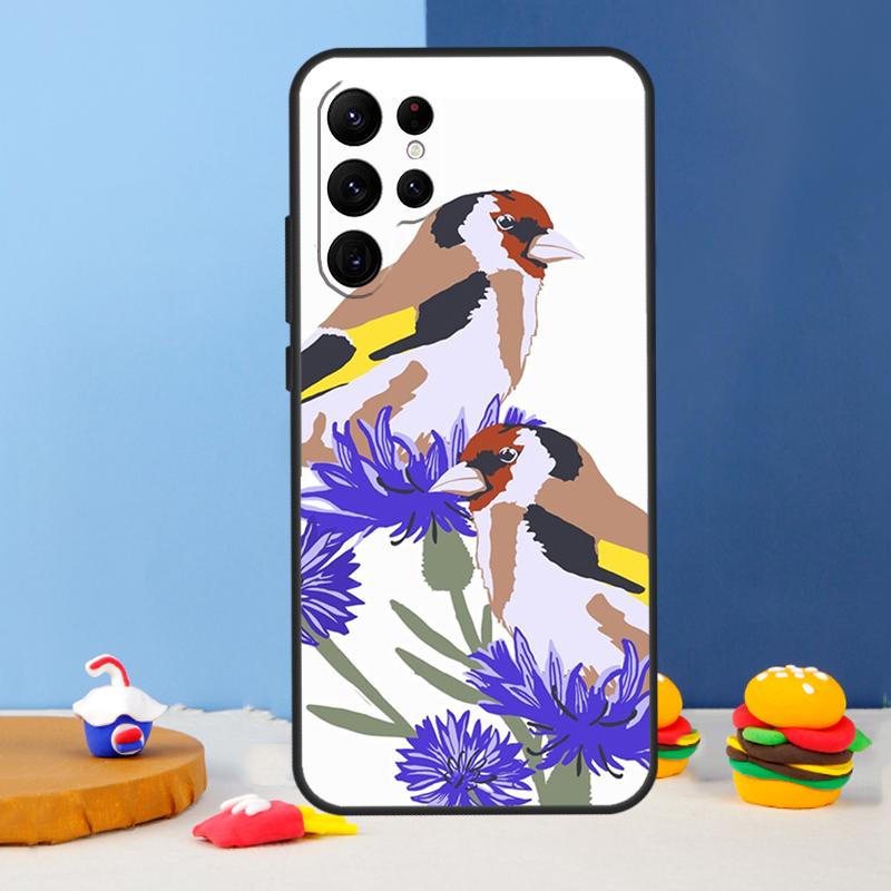 European Goldfinch Phone Case For Samsung Galaxy S24 Ultra S9 S10 S20 FE S22 S21 S23 Plus S25 Ultra Cover Coque