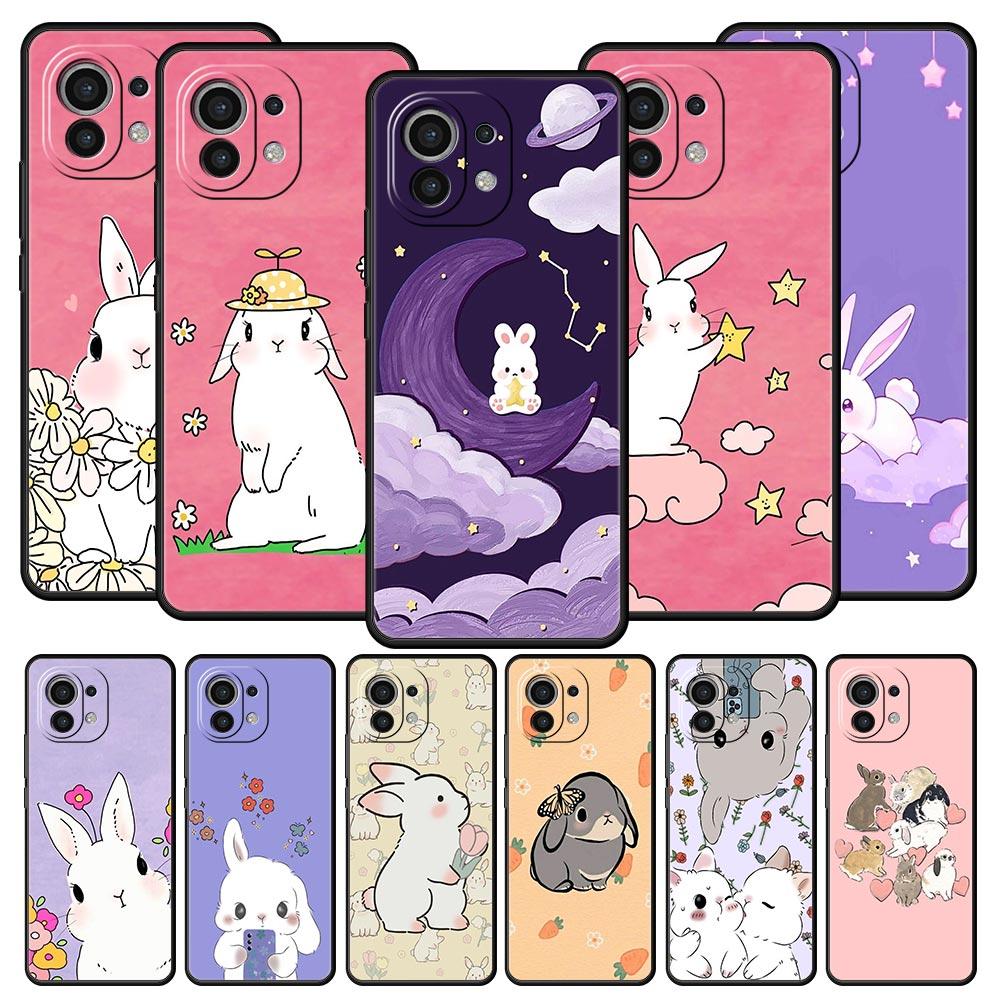 Phone Case For Xiaomi Mi 15 14 14T 13T 12T Pro 12 13 11 Lite 5G 11T X6 X5 Pro Soft TPU Cover Cute Colorful Rabbit
