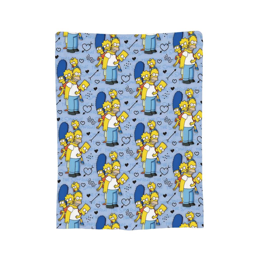 Funny The S-Simpsons Cartoon Blanket Fleece Spring Autumn Portable Lightweight Thin Throw Blanket for Bed Car Quilt