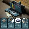 CaseMe Leather Case for Samsung Galaxy Z Fold 6 5 Zipper Wallet with Pen Slot Lanyard 2 In 1 Design Card Slots Phone Cover