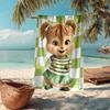 Ultra-blødt badehåndklæde med Alvin og de frække chipmunks tema, ideelt til pool - camping, dykning - perfekt rejseessentiel, levende badehåndklæde.
