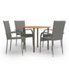 5 Piece Outdoor Dining Set Grey Poly Rattan