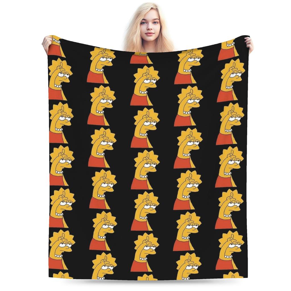 Funny S-Simpsons Cartoon Warm Cozy Blanket  Print Camping Bedding Throws Outdoor Flannel Bedspread Sofa Bed Cover