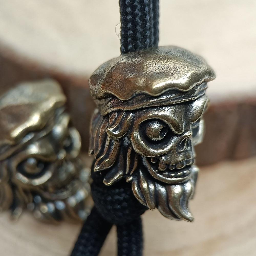 Sailor Skull Head Brass Knife Beads EDC DIY Woven Bracelets Lanyard Key Chain Pendants Accessories Outdoor Tool Hangings Charms