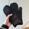 Gloves female winter cute student warm antifreeze cycling imitation mink hair piled thickened all-inclusive finger double layer