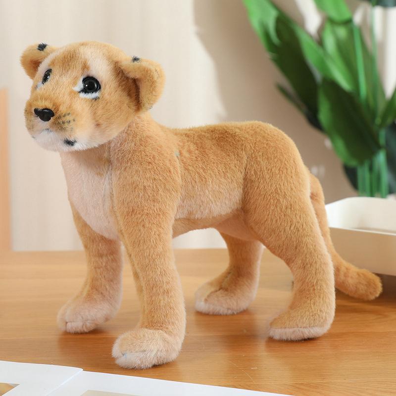 Realistic Beast Plush Toys Cute Wild Tiger Lion Leopard Soft Stuffed Animal Doll Cool Home Decor Kids Gift