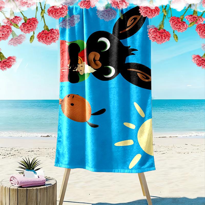 Bing Print Beach Towel, Large Soft Quick Dry Towel for Beach Camping Swimming