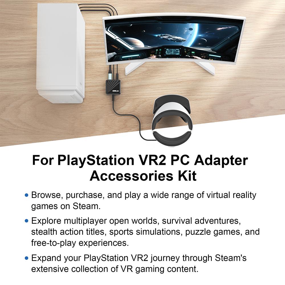 För PS VR2 För Windows PC Konverterare Tillbehörssats Strömadapter&DP-kabel Speltillbehör