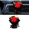 Mini Bouquet Car Air Outlet Vent Clip, Rose Car Dashboard Air Vent Trim Clips, Cute Flower Automotive Interior Diffuser Decoration Accessories for