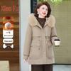 Women's Winter Padded Parka Coat with Fur Collar