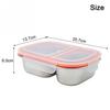 Two Compartment Stainless Steel Food Container Small Snack Box with Secure Lid