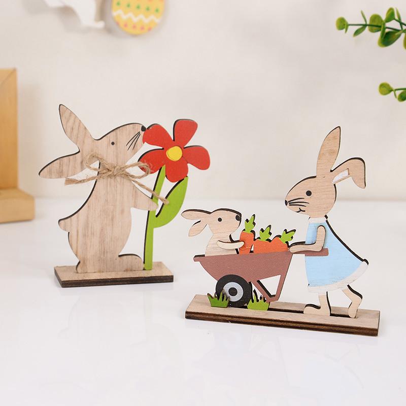 Easter Wooden Rabbit Ornament Cute Standing Bunny for Spring Easter Home Table Decoration Party DIY Crafts Kids Favors Gift 2026