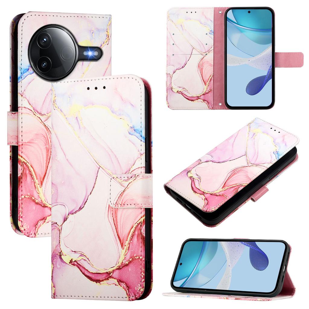 For Xiaomi Poco F7 Ultra 5G/Xiaomi Redmi K80 5G/Xiaomi Redmi K80 Pro 5G/Xiaomi Poco F7 Pro 5G Case Marble Pattern Leather Phone Cover Card Holder