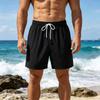 Men Lightweight Breathable Casual Beach Shorts Athletic Running Fitness Quick Dry Four Inch Inseam Drawstring Waist Shorts
