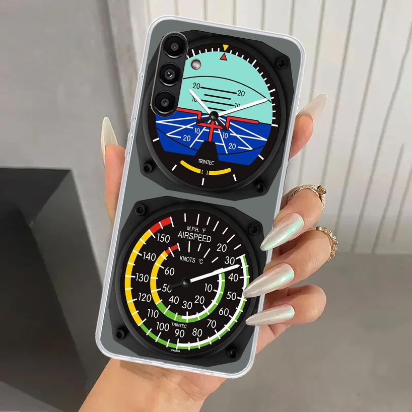 Aviation Aeroplane Helicopter Cockpit Instrument Phone Case for Samsung Galaxy A16 A26 A36 A56 A15 A25 A35 A55 A14 A24 A34 A54 A