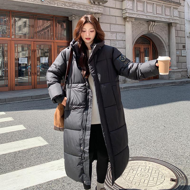 Black gold cotton-padded clothes Women's winter coats Loose medium and long thick cotton-padded jackets New trendy bread clothes