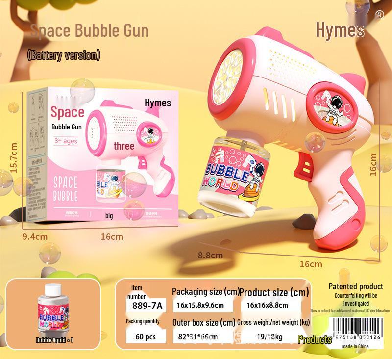 

Автоматический ручной пистолет для пузырей 2025 года - Электрический генератор пузырей с 10 отверстиями для новогоднего веселья