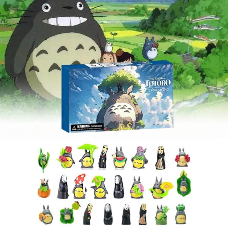 Enchanting Totoro Figurine Collection Featuring 24 Blind Box Sets With Unique Designs
