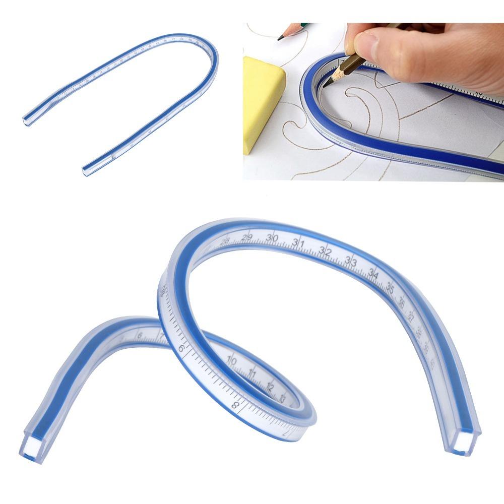 Bendable Flexible Curve Ruler Graduated Soft Measuring Tool Durable Plastic Metric Ruler  Sewing 40cm/16in
