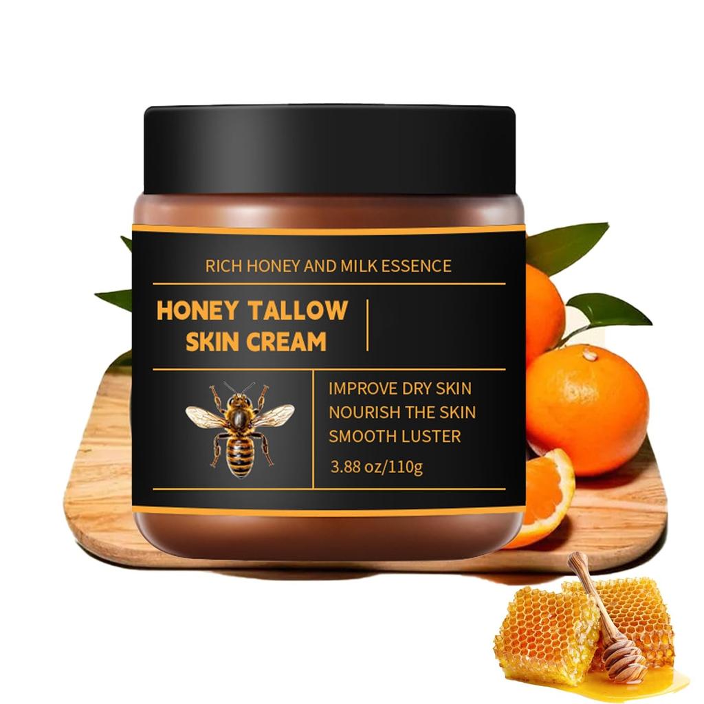 Organic Whipped Tallow Facial Moisturizer With Honey And Beeswax For Deep Nourishing