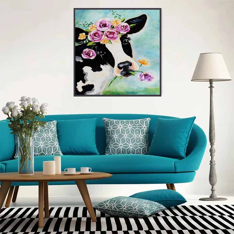 New Arrival 5D DIY Full Circle Diamond Painting "Cow" Embroidery Cross Stitch Home Decor Gift