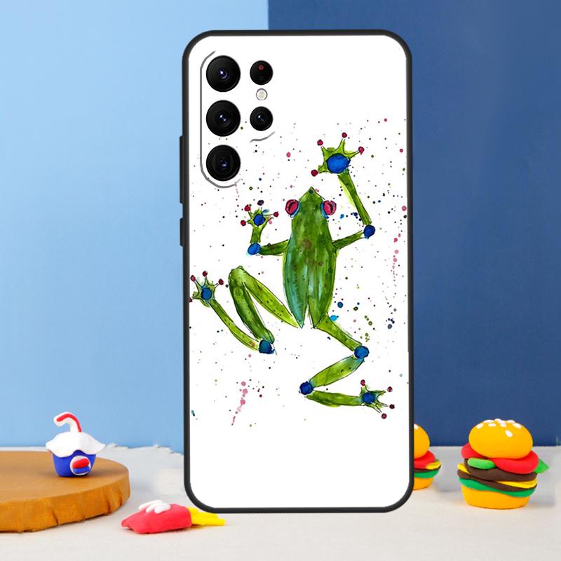 Cartoon Frogs Phone Case For Samsung Galaxy S25 Ultra S9 S10 S20 S22 S21 FE S23 Plus S24 Ultra Cover Coque